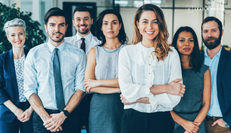 Freelance marketing team standing together representing collaboration and expertise