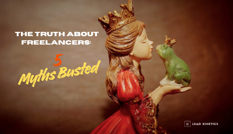 Concept image showing freelancer myths being debunked with a creative fairytale theme.